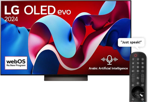 LG 77 Inch OLED evo C4 Smart 4K TV AI Magic remote Dolby Vision webOS24 2024 Black
