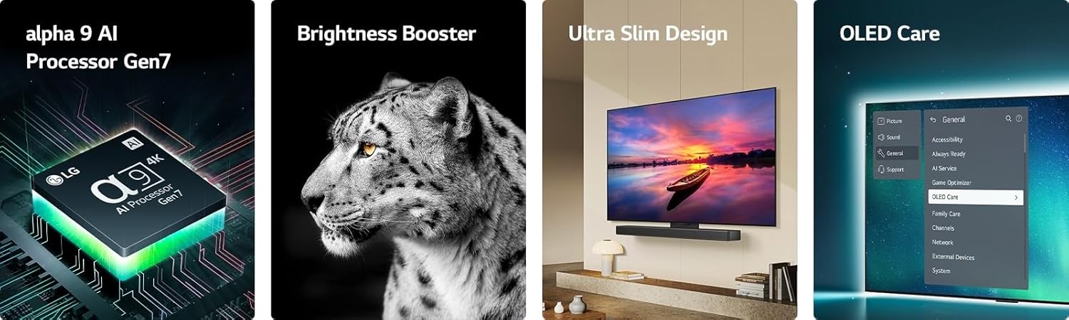 LG 77 Inch OLED evo C4 Smart 4K TV AI Magic remote Dolby Vision webOS24 2024 Black