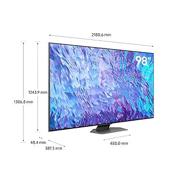 Samsung 98 Inch QLED TV, Q80C, 4K , Neural Quantum Processor, Supersize Picture Enhancer, SuperSlim Design, Smart Hub,